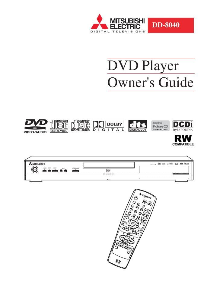 Mitsubishi DD8040 DVD Player Operating Manual