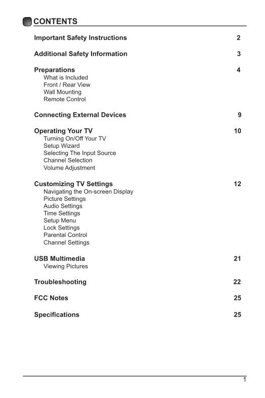 Element ELEFT506 TV Operating Manual