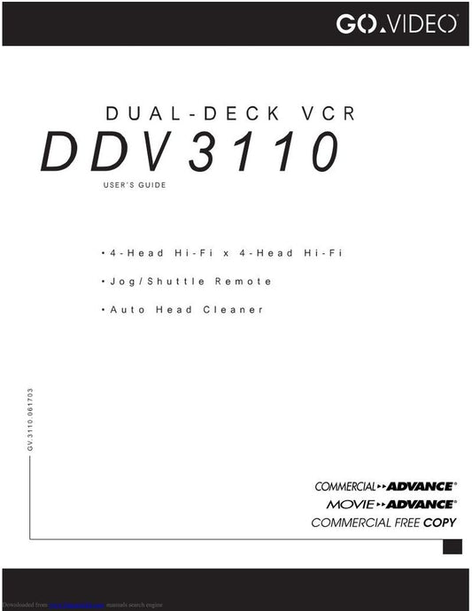 GoVideo DDV3110 VCR Operating Manual