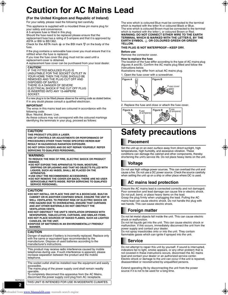 Panasonic DMPBD55 Blu-Ray DVD Player Operating Manual