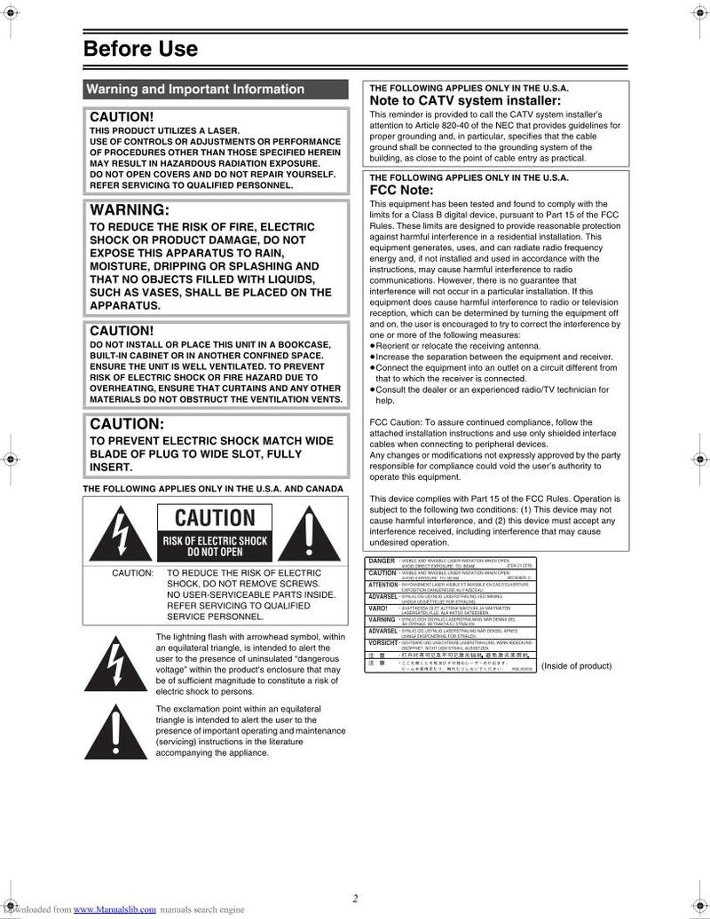 Panasonic DMRE75VP DVD/VCR Combo Player Operating Manual