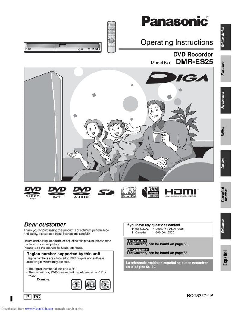 Panasonic DMRES25 Operating Manual