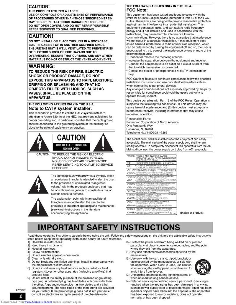 Panasonic DMRES25 Operating Manual