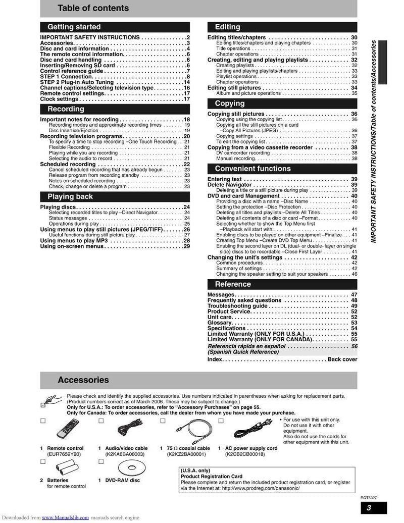 Panasonic DMRES25 Operating Manual