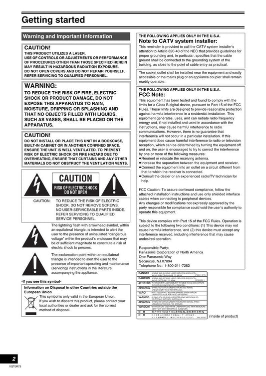 Panasonic DMRES40V TV/DVD Combo Operating Manual