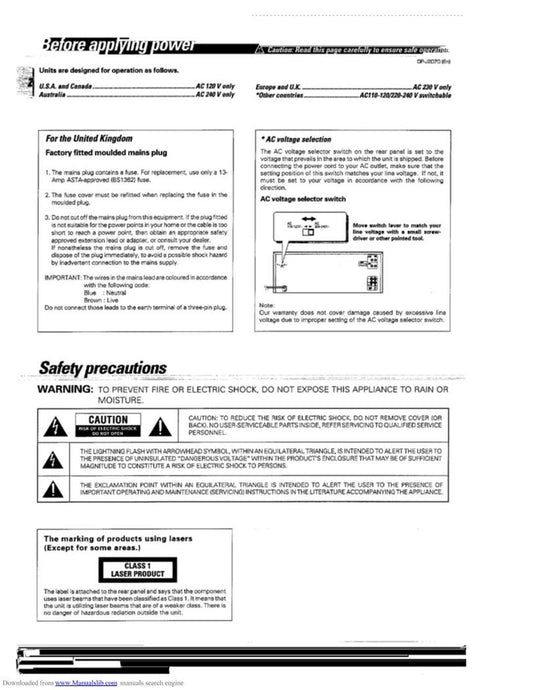 Kenwood DPJ2070 Audio System Operating Manual