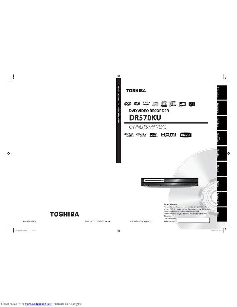 Toshiba DR570KU Consumer Electronics Operating Manual