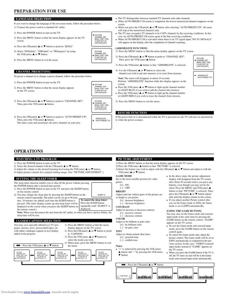 Durabrand DWT1304 TV Operating Manual