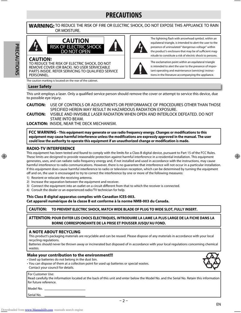 Magnavox DV225 MG 9 DVD Player Operating Manual