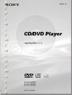 Sony DVPC670D DVPC675D DVD Player Operating Manual