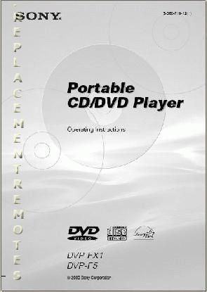 Sony DVPF5 DVPFX1 DVD Player Operating Manual