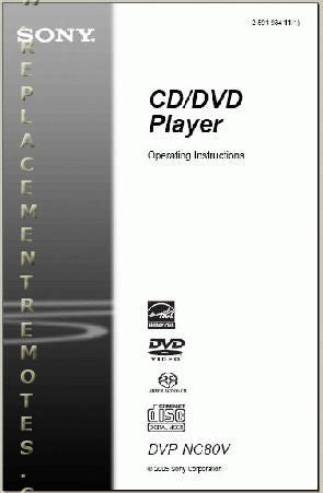 Sony DVP NC80V DVPNC80VB DVPNC80VS DVD Player Operating Manual