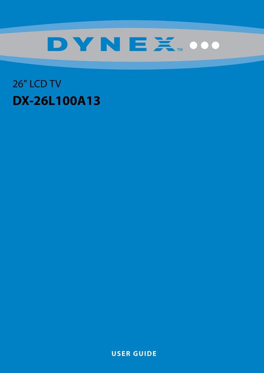 Dynex DX26L100A13OM TV Operating Manual