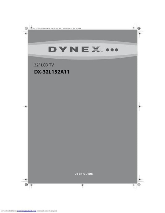 Dynex DX32L152A11 TV Operating Manual