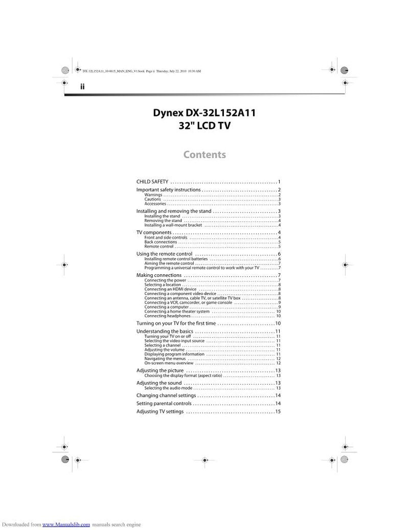 Dynex DX32L152A11 TV Operating Manual