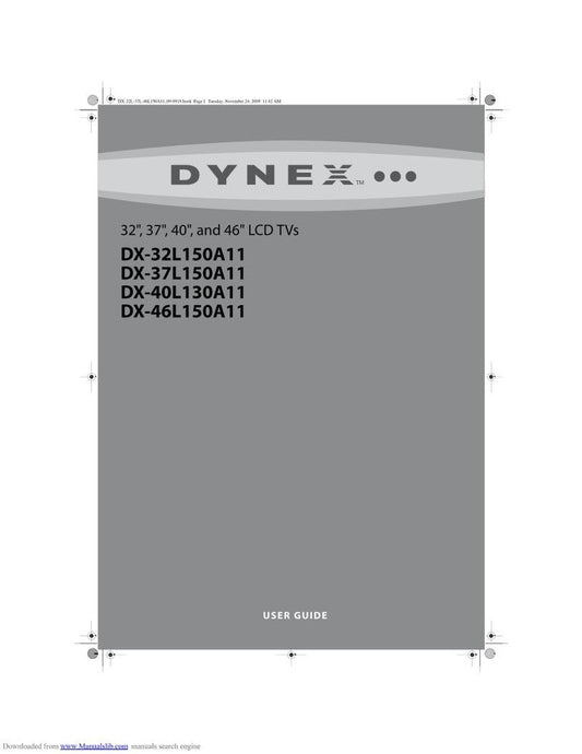 Dynex DX37L150A11 TV Operating Manual