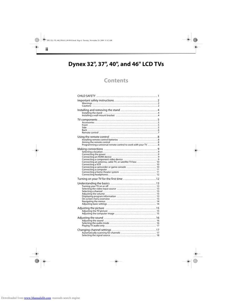 Dynex DX37L150A11 TV Operating Manual