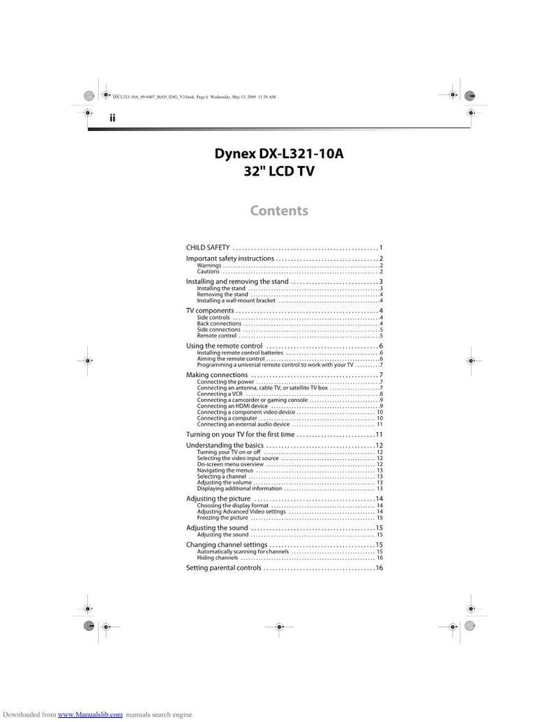 Dynex DXL32110A TV Operating Manual