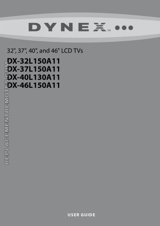 Dynex DX37L150A11 TV Operating Manual