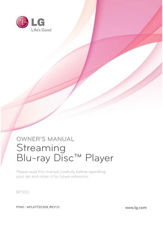 LG BP330 Blu-Ray DVD Player Operating Manual