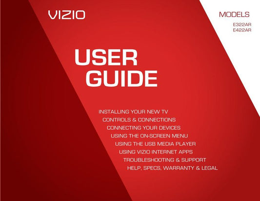 Vizio E322AR E422AR E422VLE TV Operating Manual