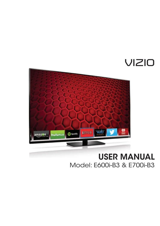 Vizio E700iB3 TV Operating Manual