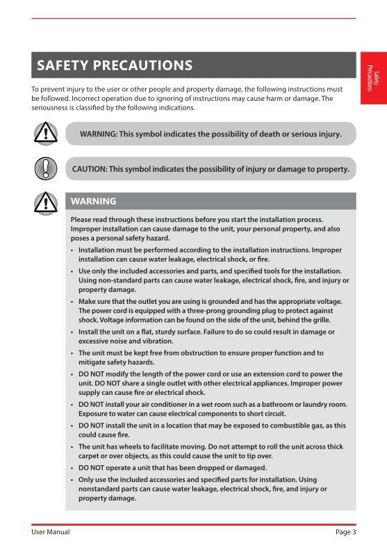 Toshiba RACPD1412 CRU Air Conditioner Unit Operating Manual