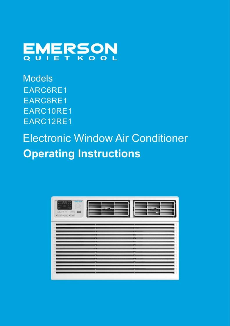 Emerson EARC12 RE1 EARC10 EARC8 EARC6 Quiet Kool Air Conditioner Unit Operating Manual