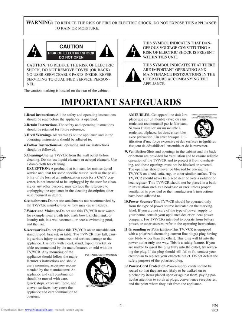 Emerson EWC1302 TV/VCR Combo Operating Manual