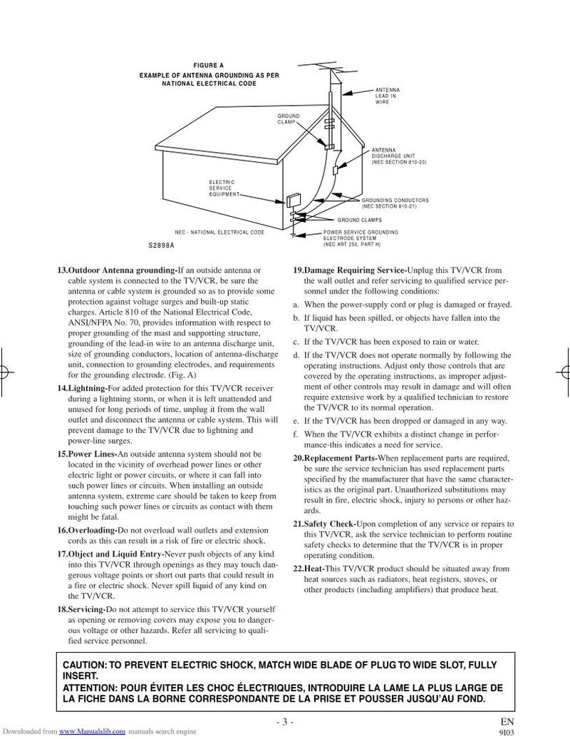 Emerson EWC1302 TV/VCR Combo Operating Manual