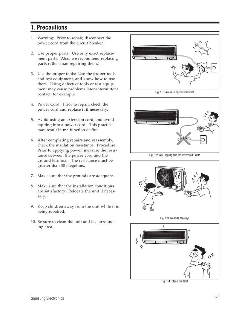 Samsung AQ07A56ME AQ07A78ME AQ09A56ME Air Conditioner Unit Operating Manual