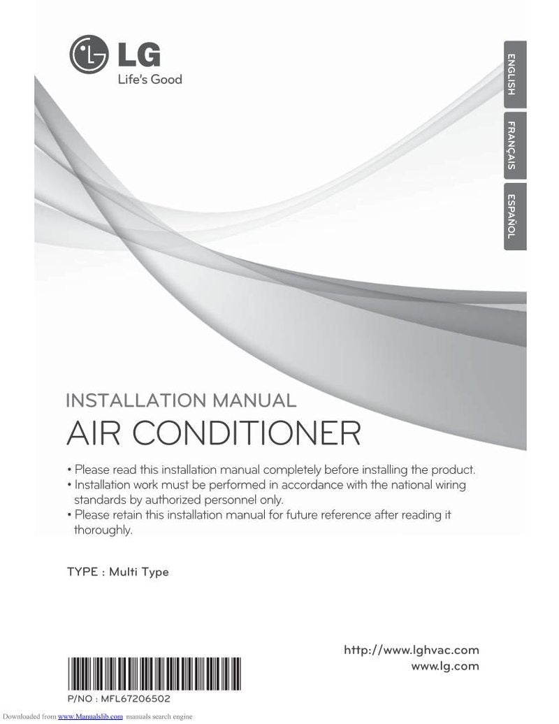 LG LMAN095 HVT Air Conditioner Unit Operating Manual