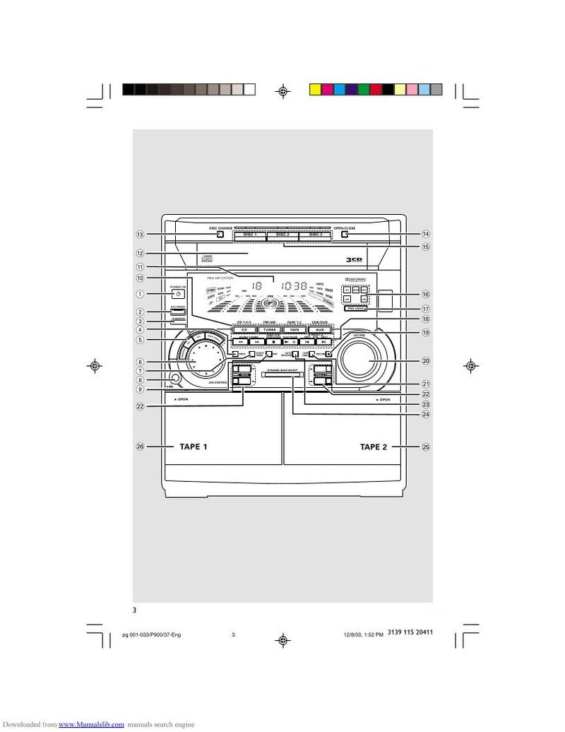 Philips FWP9003701 Audio System Operating Manual