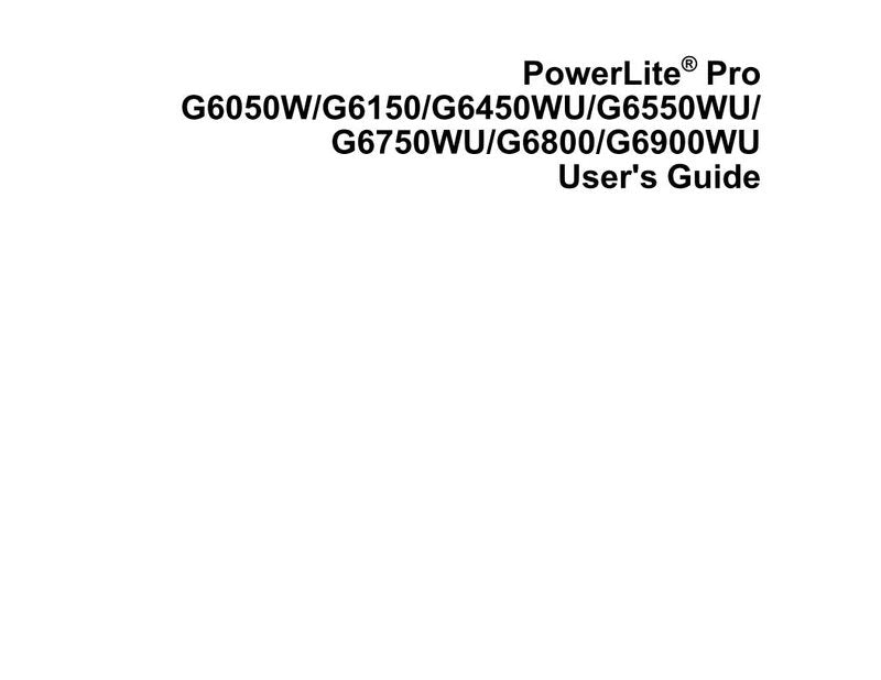 Epson POWERLITE PRO Projector Operating Manual