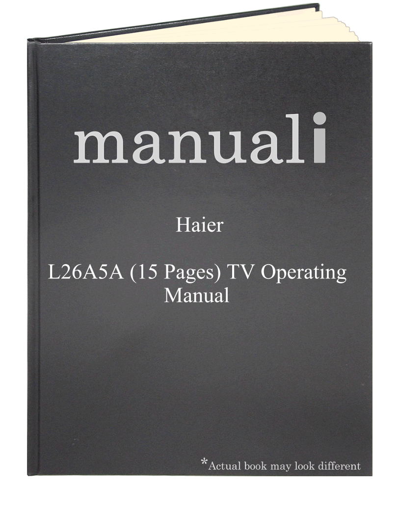 Haier L26A5A (15 pages) TV Operating Manual