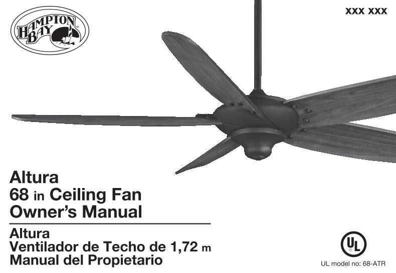 Home Decorators Collection 68ATROM Ceiling Fan Operating Manual