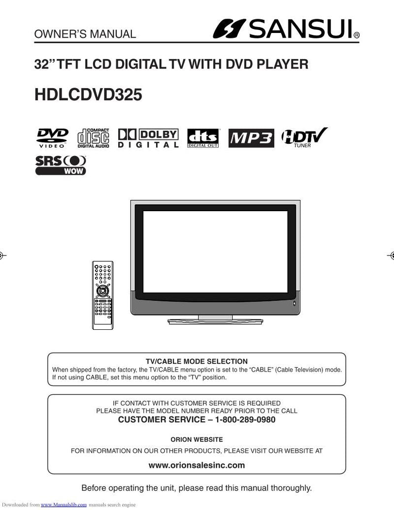 SANSUI HDLCDVD325B TV/DVD Combo Operating Manual