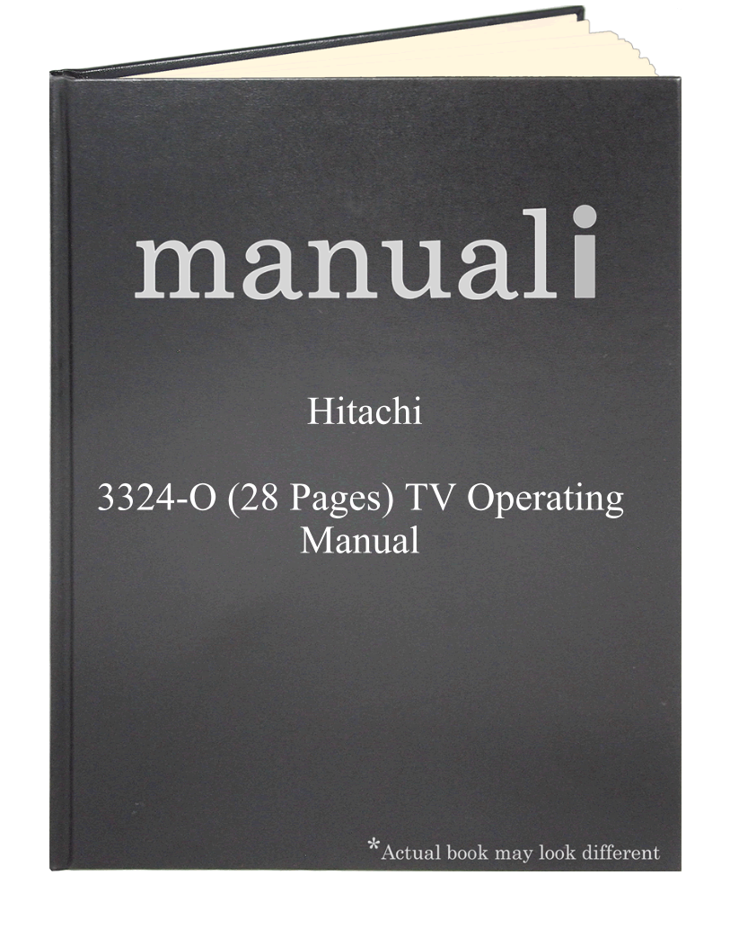 Hitachi 3324-O (28 pages) TV Operating Manual