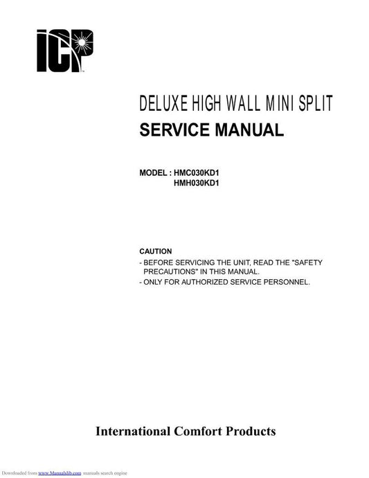 Samsung HMC030 KD1 HMH030 Mini Split Air Conditioner Unit Service Manual