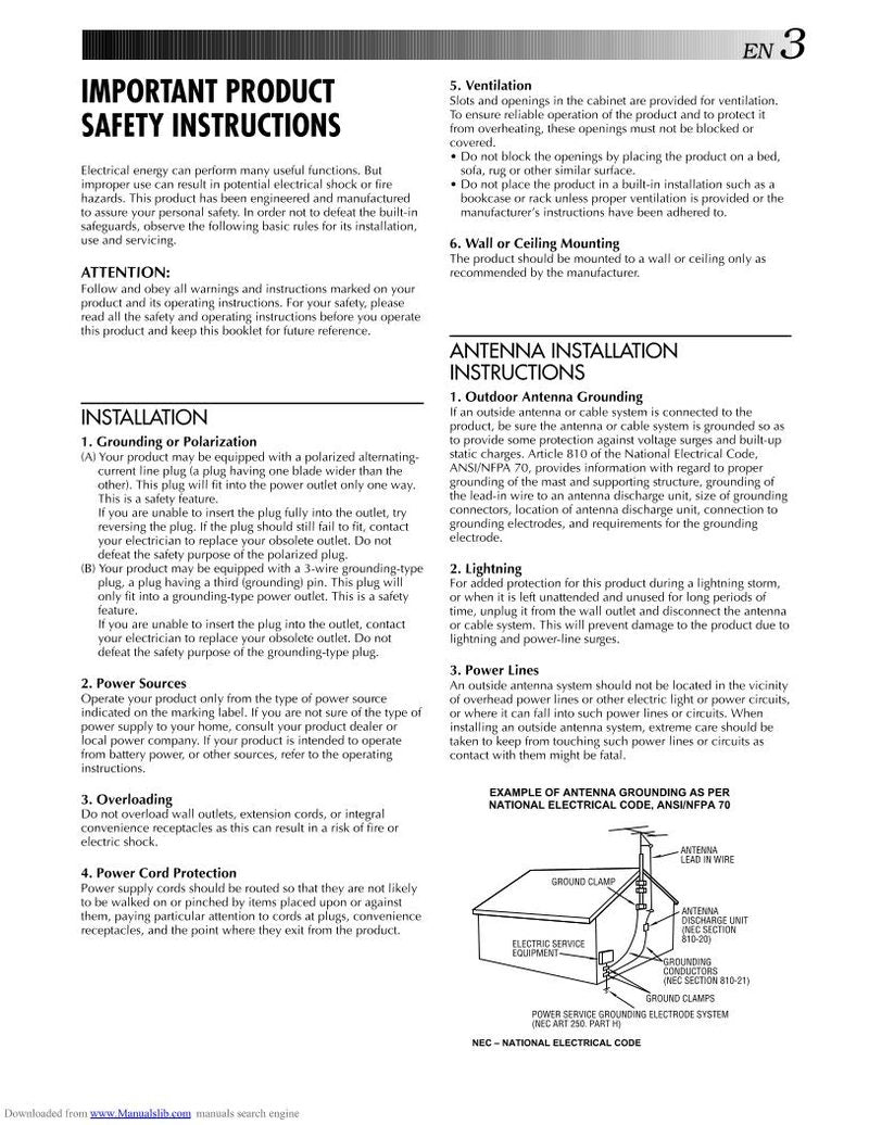 JVC HRS5100U HRS5400U VCR Operating Manual