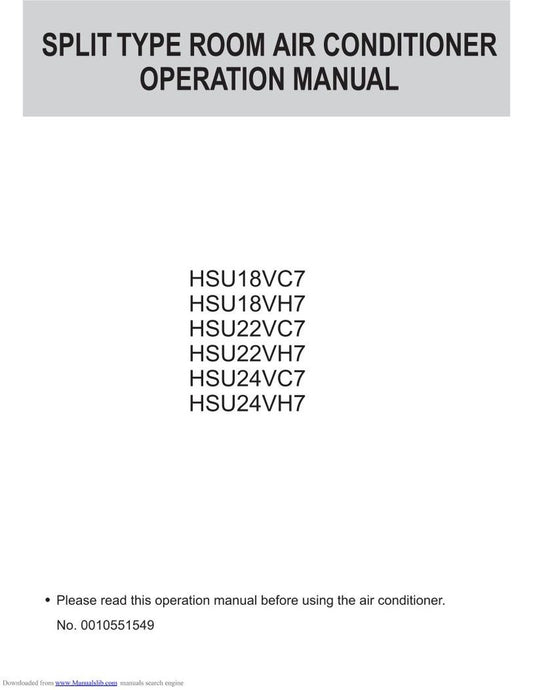 Haier HSU24 VH 7G Operating Manual