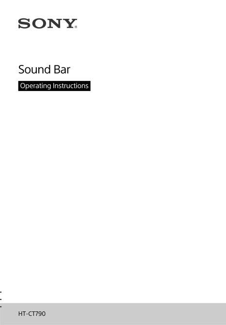 Sony HTCT790 Sound Bar System Operating Manual