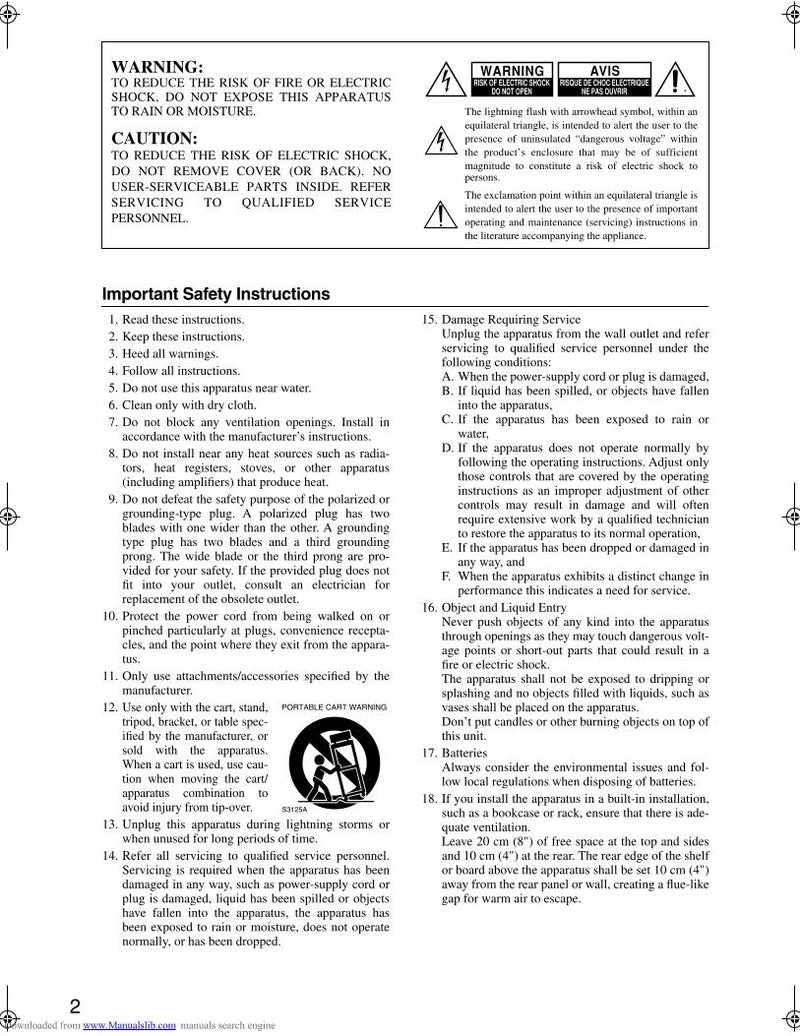 Onkyo HTR550 Audio/Video Receiver Operating Manual