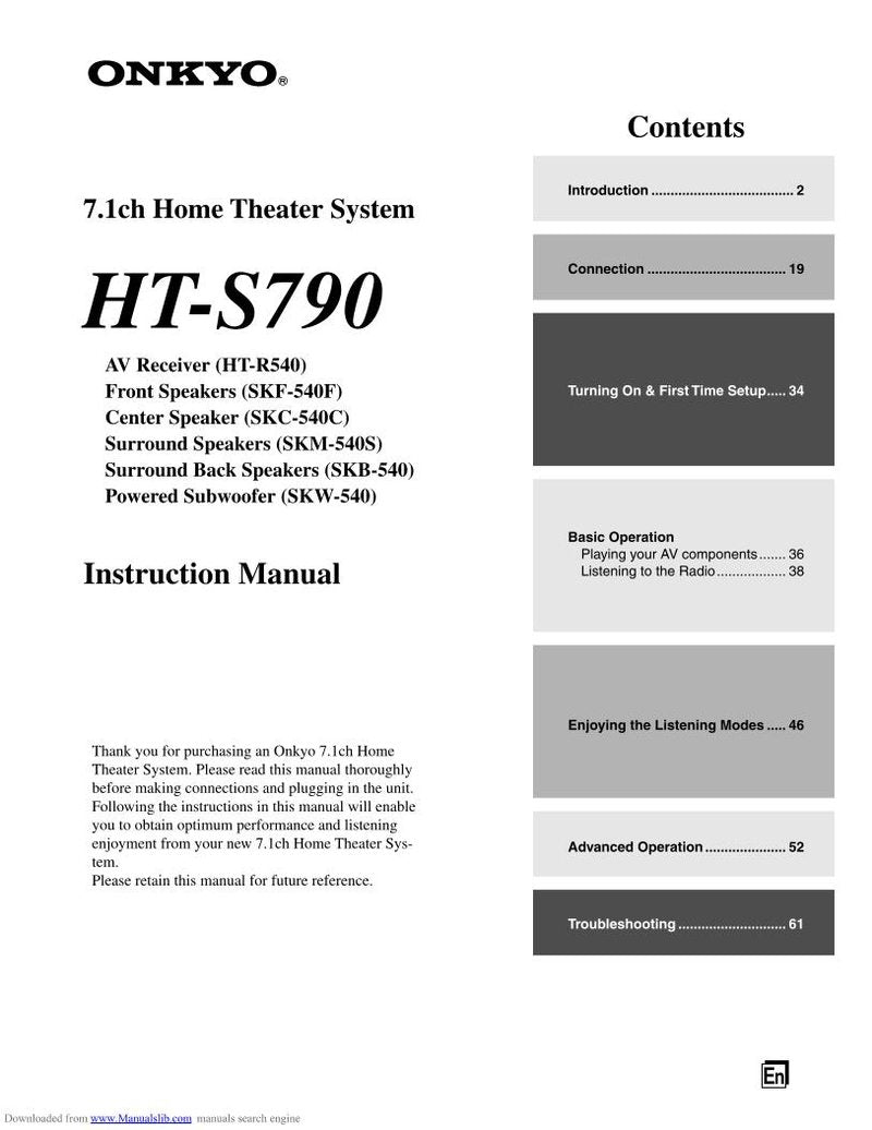 Onkyo HTR540 Audio/Video Receiver Operating Manual