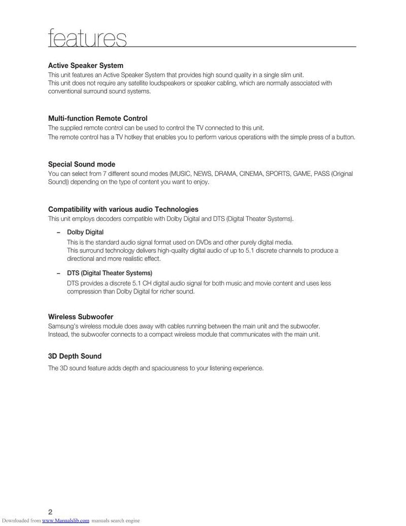 Samsung HWD450 Home Theater System Operating Manual