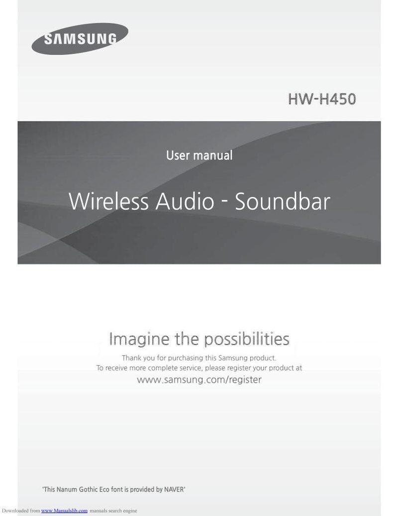 Samsung HW-H450 HW-H450/ZA Sound Bar System Operating Manual