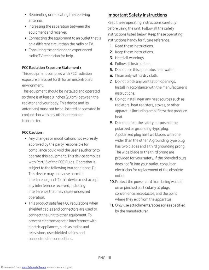 Samsung HWN400 Sound Bar System Operating Manual