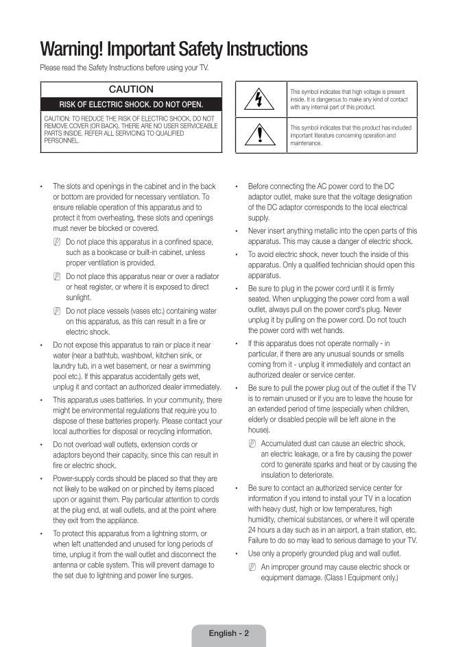 Samsung UN48JS8500FXZA TV Operating Manual