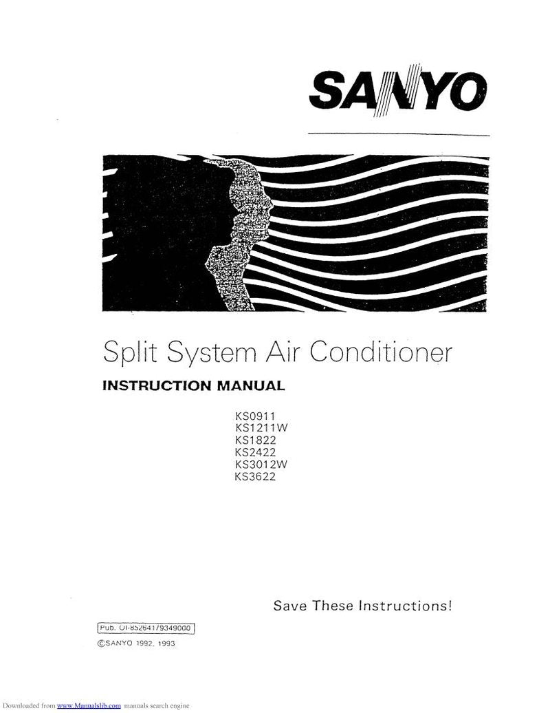 Sanyo KS0911 KS1211 W KS1822 Air Conditioner Unit Operating Manual