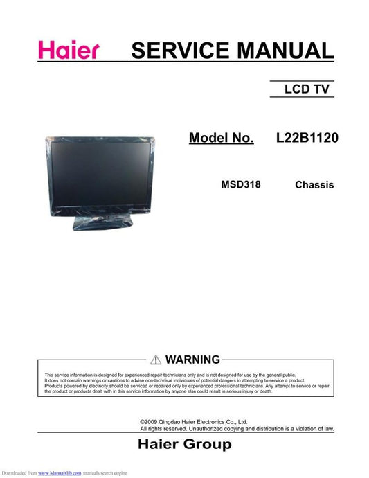 Haier L22 B 1120A TV Operating Manual